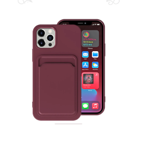 TPU IPHONE 12 PORTA TARJETA GRANATE 6.1