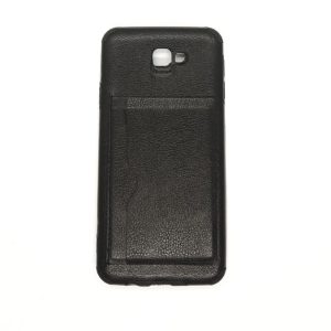 TPU J7 PRIME PORTA TARJETA NEGRO CUERO