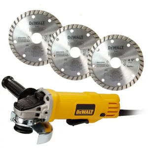 MINIESMERIL DE 4-1/2″ 900W 12,000 RPM + 3 DISCOS DEWALT DWE4120X-B3