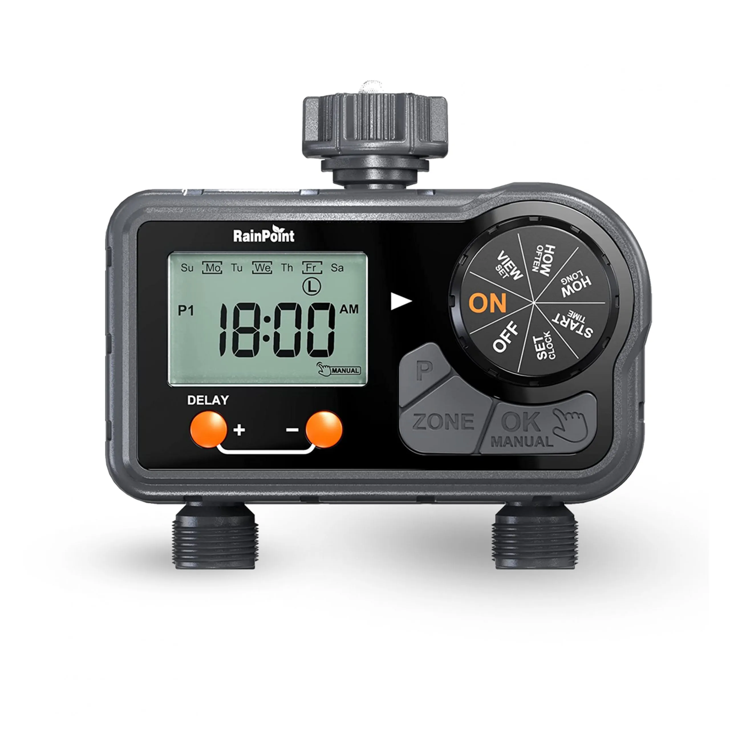 Temporizador De Riego Para Canilla Digital Con 2 Zonas De 3 Programas