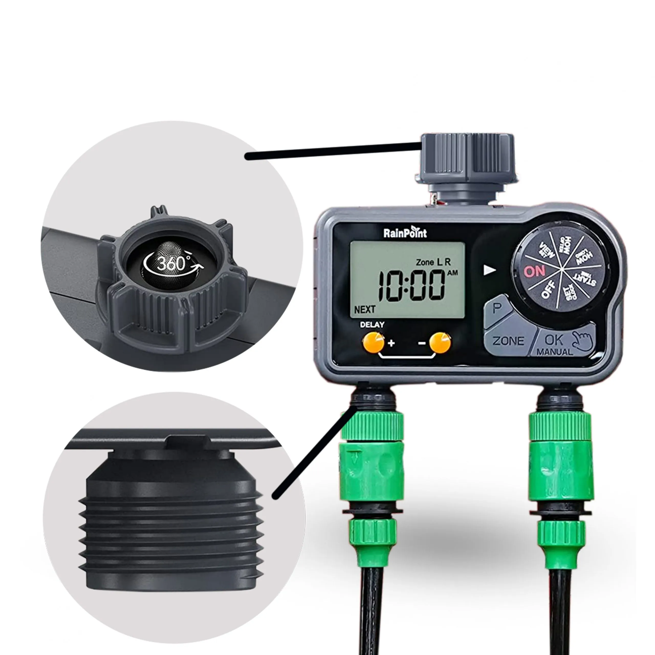 Temporizador De Riego Para Canilla Digital Con 2 Zonas De 3 Programas - Imagen 5