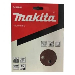 DISCO LIJA ABRASIVO 150MM #80 VELCRO 10 PZS BO6030/6040 (D-54601) MAKITA