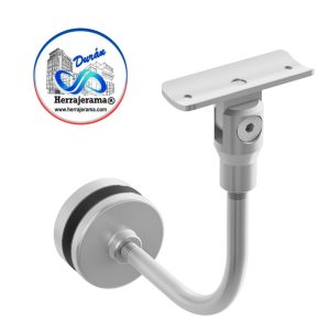 HERRLUM 2299AVISA SOPORTE AC INOX P/16 AJUSTABLE A VIDRIO 2″ SATIN