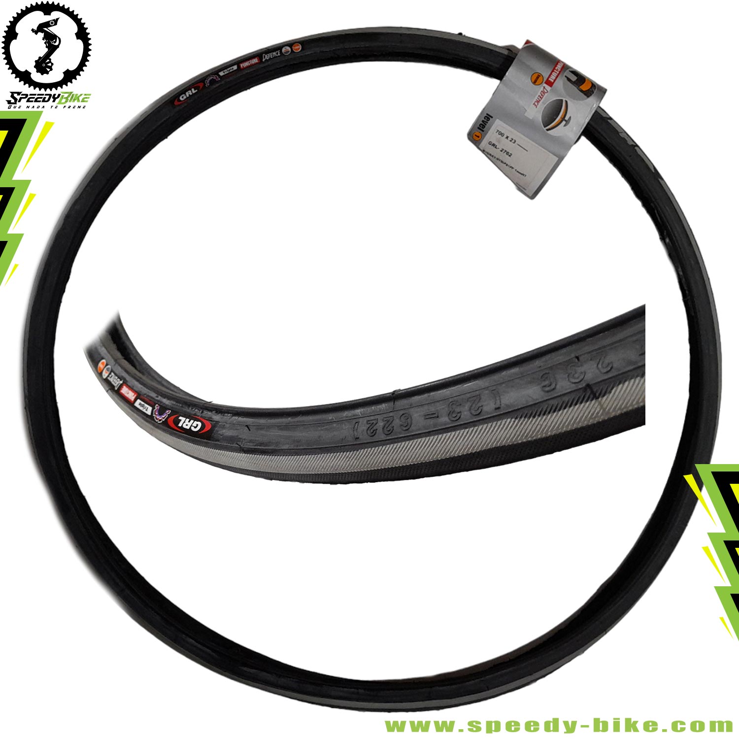 Llanta Grl 700×23 Ruta Black/Grey