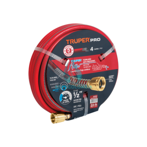Manguera 1/2″ super reforzada 4 capas 25 m conexiones metal