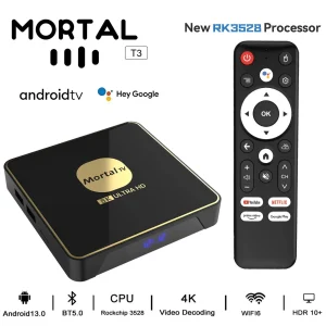 MORTAL T3 4GB 32GB Android 13 Smart TV Box Rockchip 3528 WiFi 6 Bluetooth Chromecast