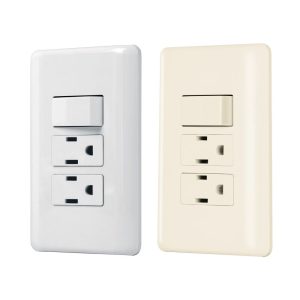 Placas Volteck Basic con 1 interruptor sencillo y 2 contactos 2 polos + tierra