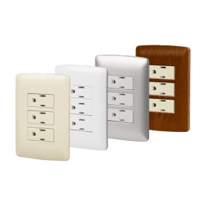 Placas eléctricas con 3 contactos Volteck 2 polos + tierra línea Italiana armada