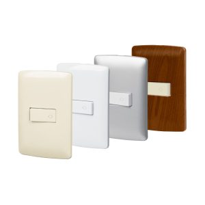 Placas eléctricas con interruptor de timbre Volteck línea Italiana armada