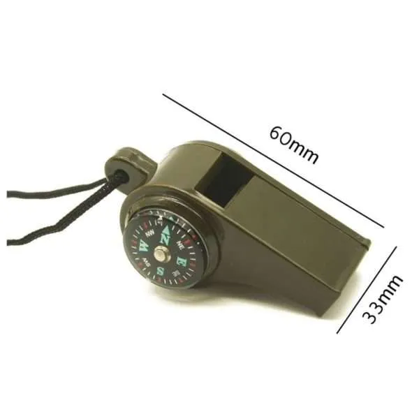 Pito Termómetro Y Brújula Supervivencia Camping - Imagen 2