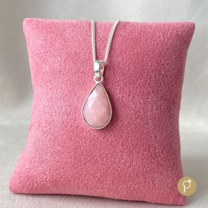Collar de Plata | Ópalo Rosa Natural Gota