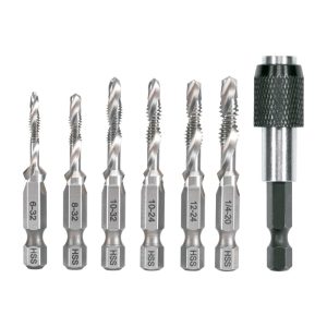 Juego de 6 brocas HSS con machuelo para metal Truper Mod. JBMT-6