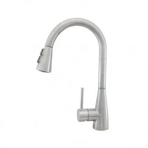 GF-M402 – MEZCLADORA FREG. 8″ ACERO INOX. C/ ROCIADOR COFLEX